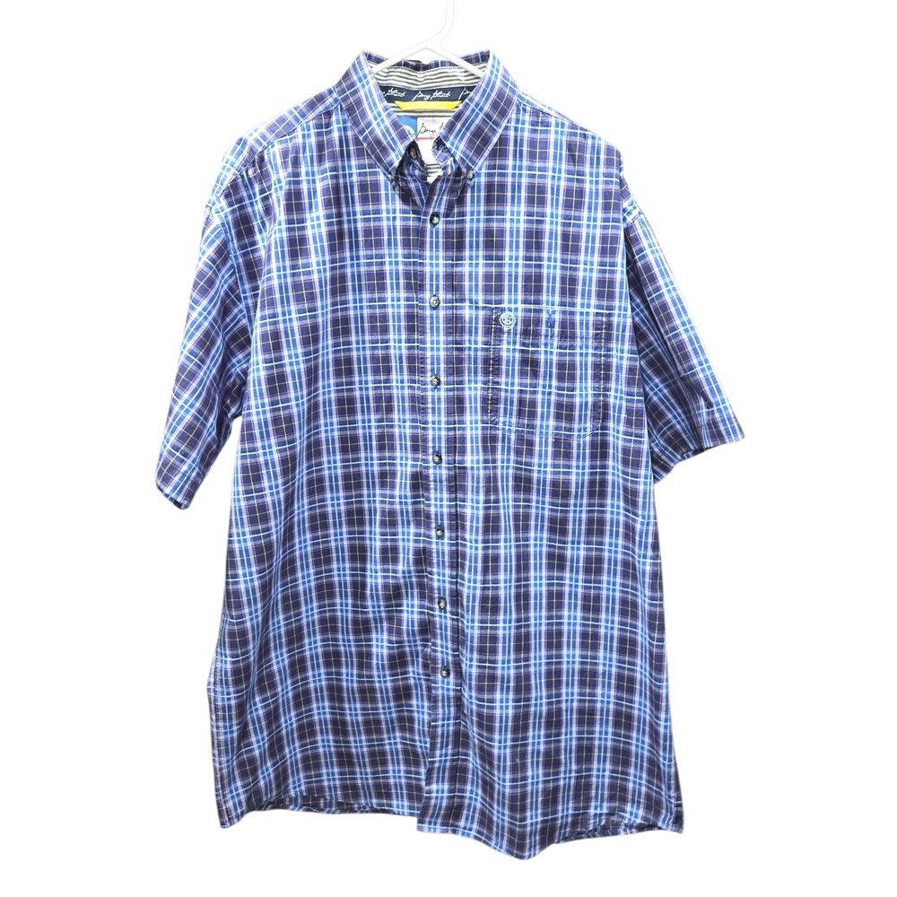 Wrangler George Straight Collection Men's Blue Plaid Shirt Size Large Tall